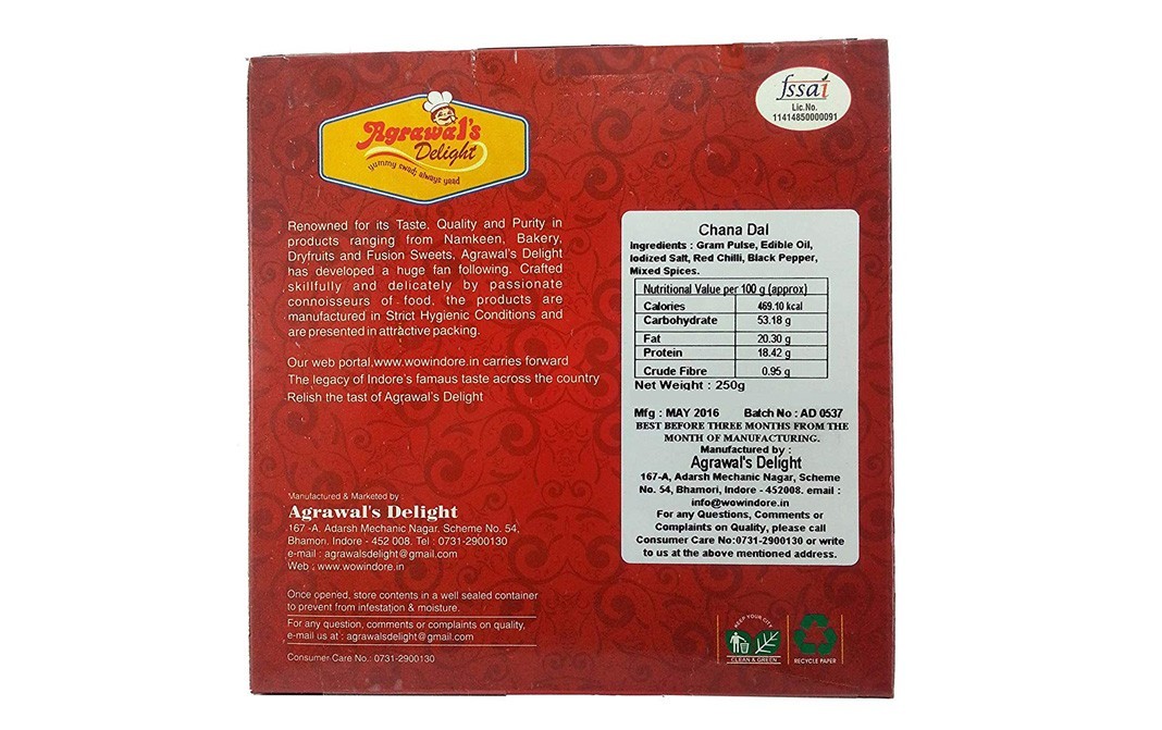 Agrawal's Delight Chana Daal    Box  750 grams